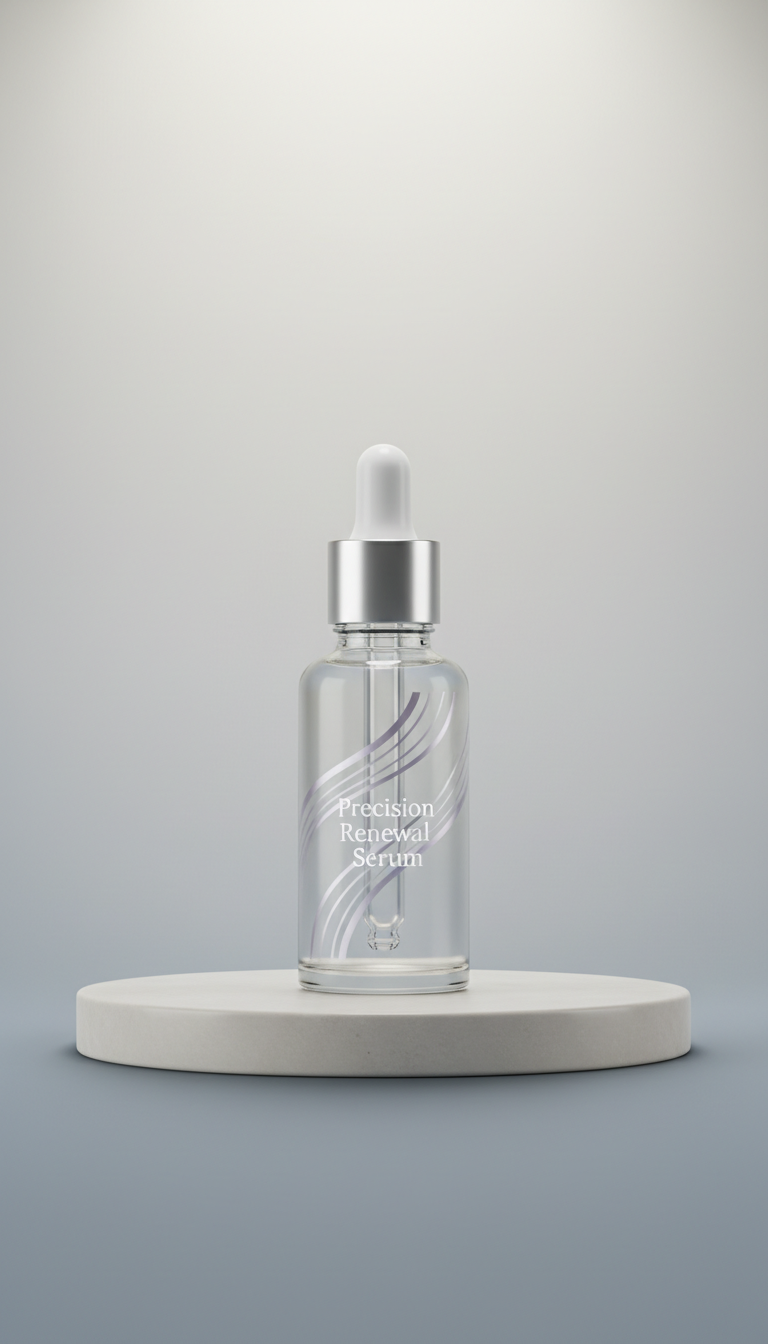 Precision renewal serum glass bottle